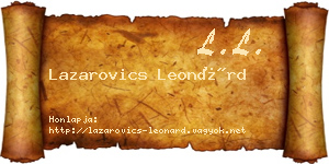 Lazarovics Leonárd névjegykártya